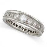 A DIAMOND FULL ETERNITY RING set all around with a row of graduated old cut diamonds, no assay