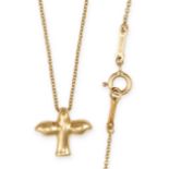 ELSA PERETTI FOR TIFFANY & CO., A DOVE PENDANT NECKLACE in 18ct yellow gold, designed as a dove