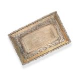 FRANCIS CRUMP, AN ANTIQUE WILLIAM IV SILVER SNUFF BOX with chased decoration and engraved inscrip...