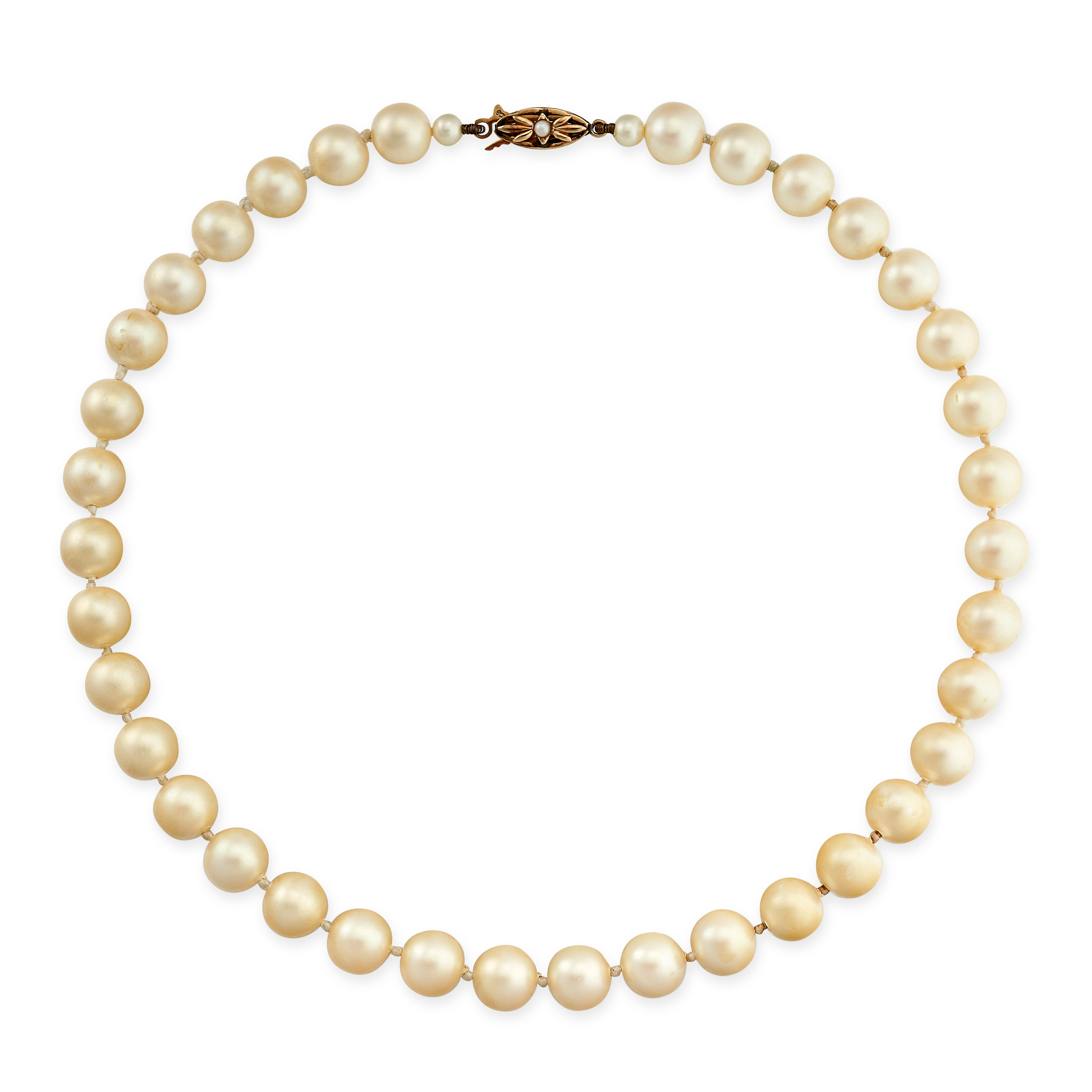 A VINTAGE PEARL TWO ROW NECKLACE in 9ct yellow gold, comprising two rows of pearls, together with - Image 2 of 2