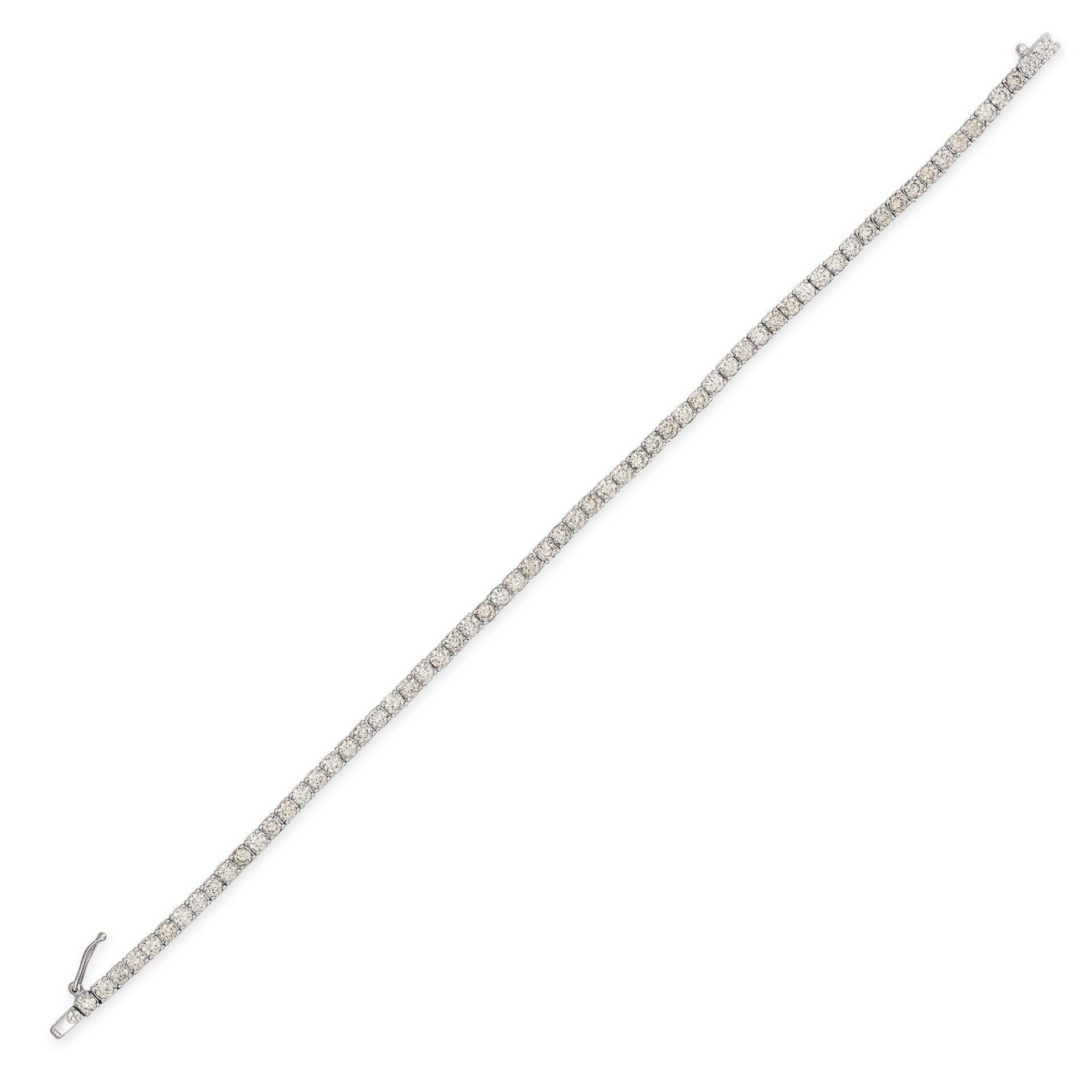 A 4.00 CARAT DIAMOND LINE BRACELET in 18ct white gold, set with a row of sixty four round