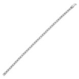 BULGARI, A DIAMOND LINE BRACELET in 18ct white gold, set with a row of round brilliant cut