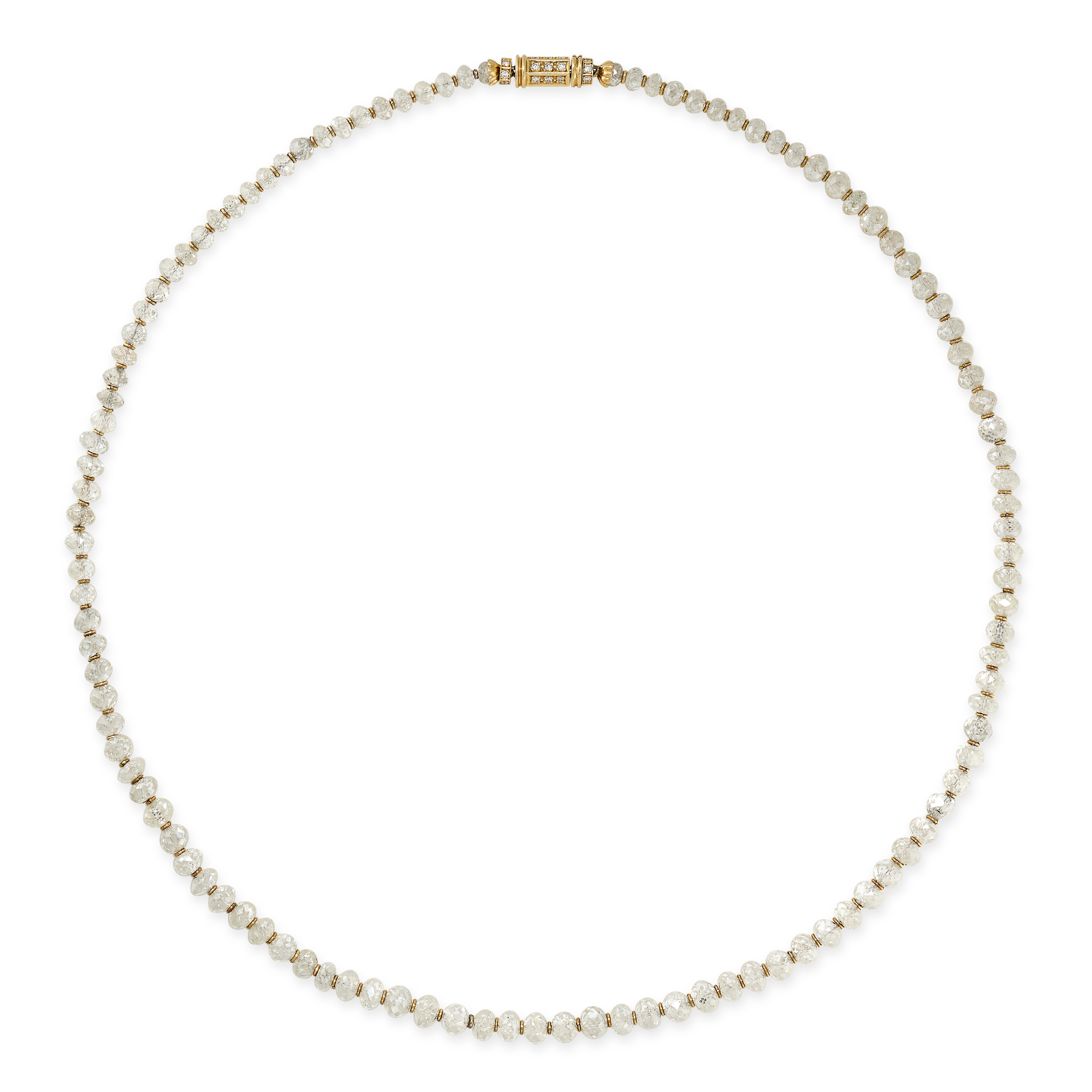 AN IMPORTANT DIAMOND NECKLACE in 18ct yellow gold, formed of a single row of one hundred and