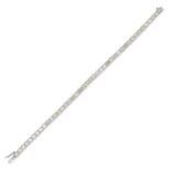 A 9.75 CARAT DIAMOND LINE BRACELET in 18ct white gold, set with a row of forty two round brilliant