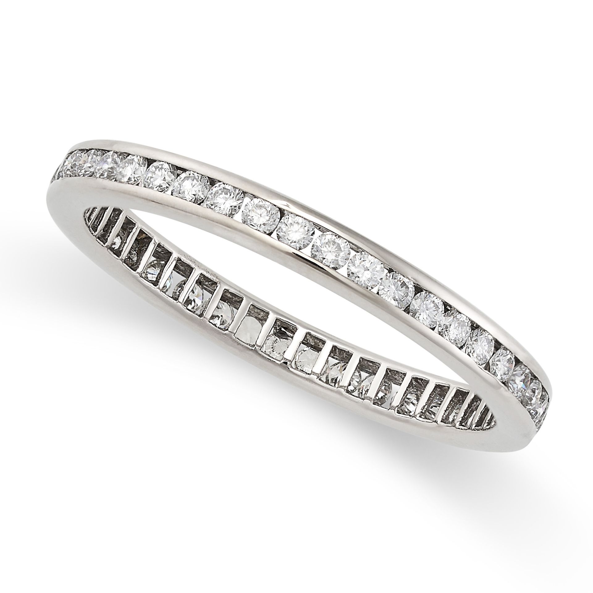 A DIAMOND FULL ETERNITY RING in 18ct white gold, set all around with a row of round brilliant cut... - Image 2 of 2