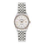 ROLEX, A VINTAGE OYSTER PERPETUAL DATEJUST in stainless steel, model ref 16030, circa 1983, with ...