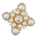 CHANEL, A VINTAGE FAUX PEARL BROOCH designed as a cluster of faux pearls, the pearl to the centre...