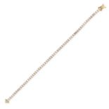 A 5.10 CARAT DIAMOND LINE BRACELET in 18ct yellow gold, set with a single row of round brilliant ...