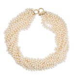 TIFFANY & CO., A SEVEN ROW PEARL NECKLACE BY PALMOA PICASSO in 18ct yellow gold, comprising seven...