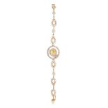 CHOPARD, A LADIES HAPPY DIAMONDS COCKTAIL WATCH in yellow gold, the oval watch face with seven fr...