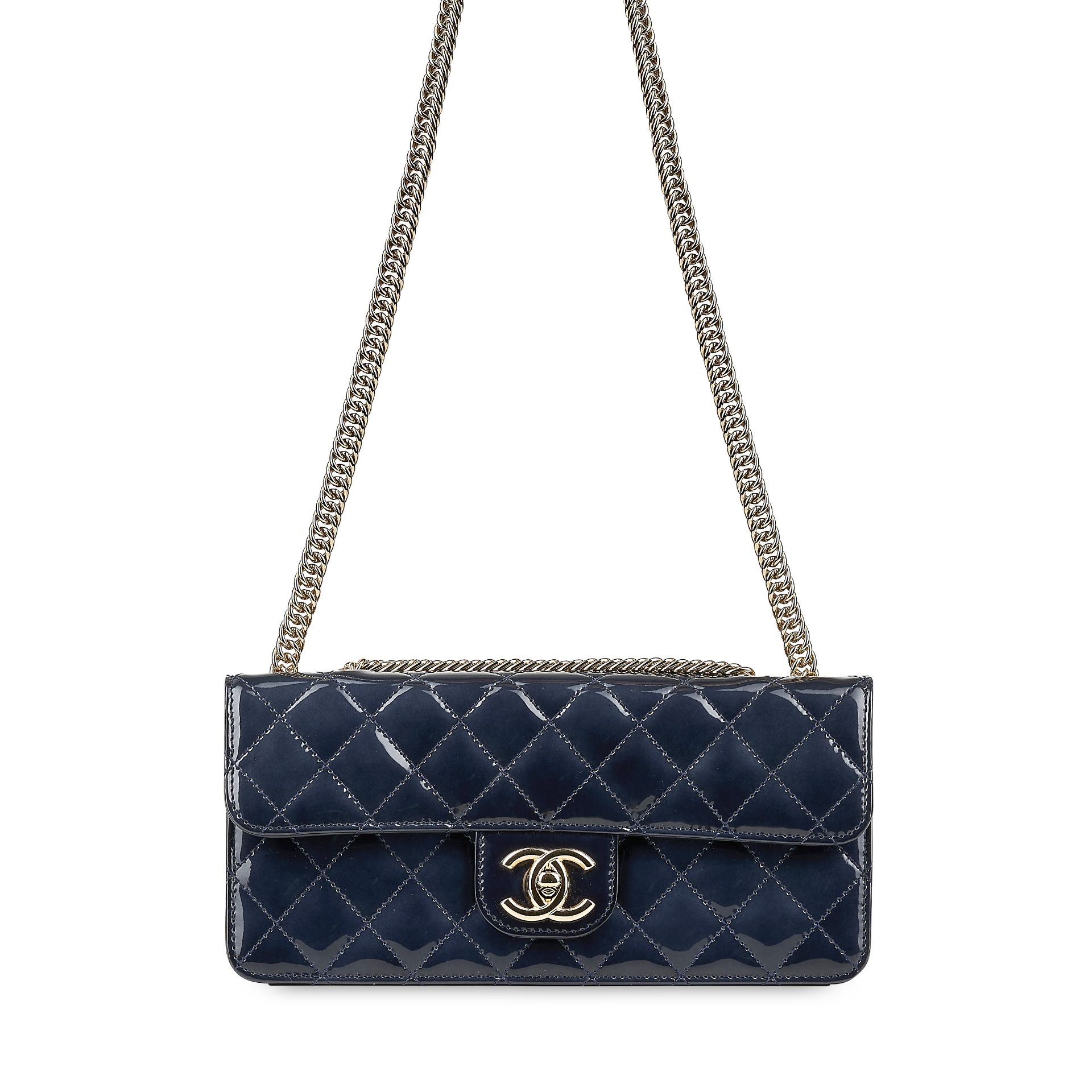 CHANEL, A NAVY PATENT MINI BAG - Bild 5 aus 9