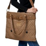 THOMAS BURBERRY, A QUILTED BROWN LEATHER BAG
