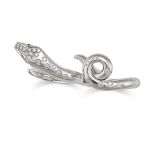 BOUCHERON, A DIAMOND DOUBLE TROUBLE SNAKE RING in 18ct white gold, the double finger ring designe...