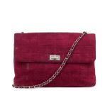 CHANEL, A BURGUNDY SUEDE MULTI-POCKET REISSUE LOCK BAG