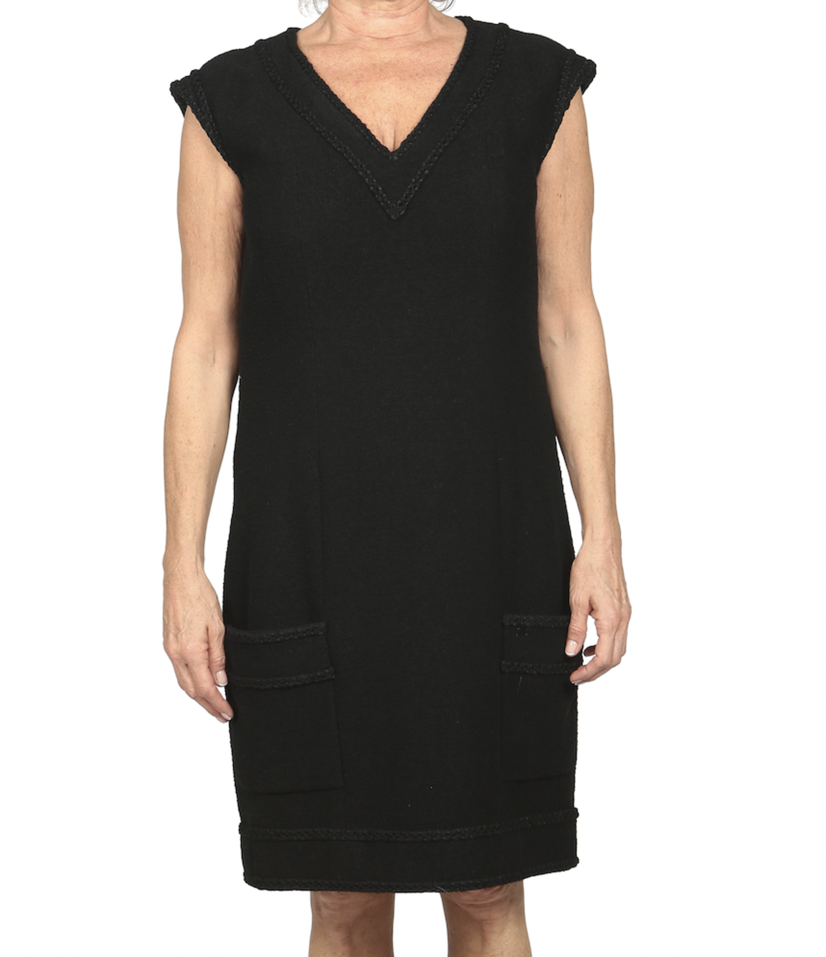 CHANEL, A BLACK WOOL DRESS