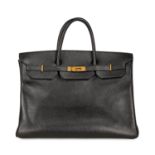 HERMES, A BLACK BIRKIN 40, circa 1985