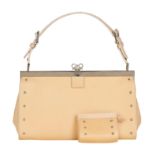 LOEWE, A BEIGE SHOULDER BAG AND COIN PURSE