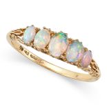 NO RESERVE - AN OPAL FIVE STONE RING, 1923 in 18ct yellow gold, set with a row of five graduated ...