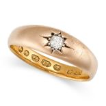 AN ANTIQUE DIAMOND GYPSY RING, 19TH CENTURY COMPOSITE in yellow gold, set with an old cut diamond...