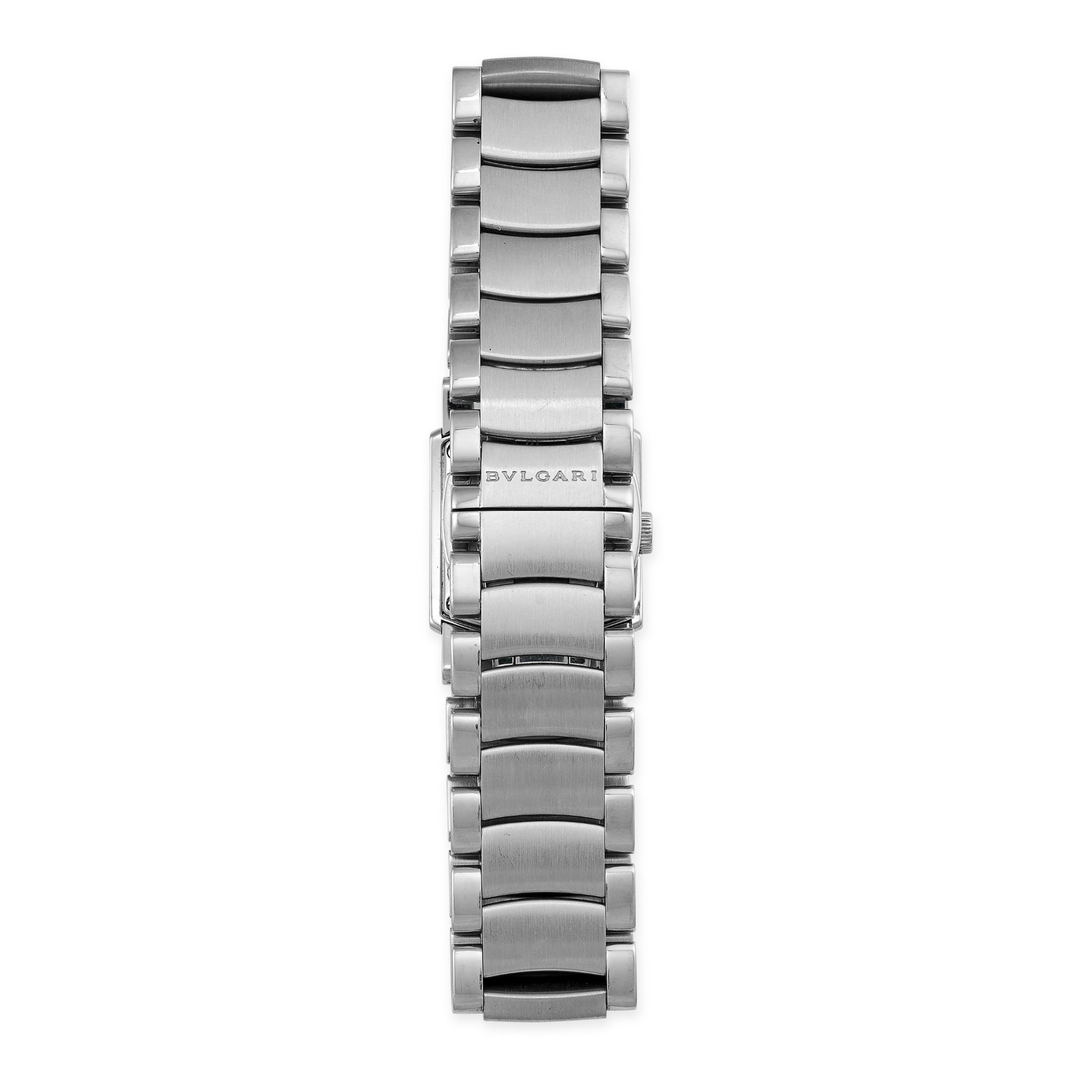 BULGARI, A LADIES ASSIOMA D DIAMOND WRISTWATCH, in stainless steel, black pyramid dial with appli... - Image 2 of 2