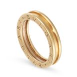 BULGARI, A B.ZERO 1 RING in 18ct yellow gold, the band with engraved lettering 'BVLGARI' to the s...