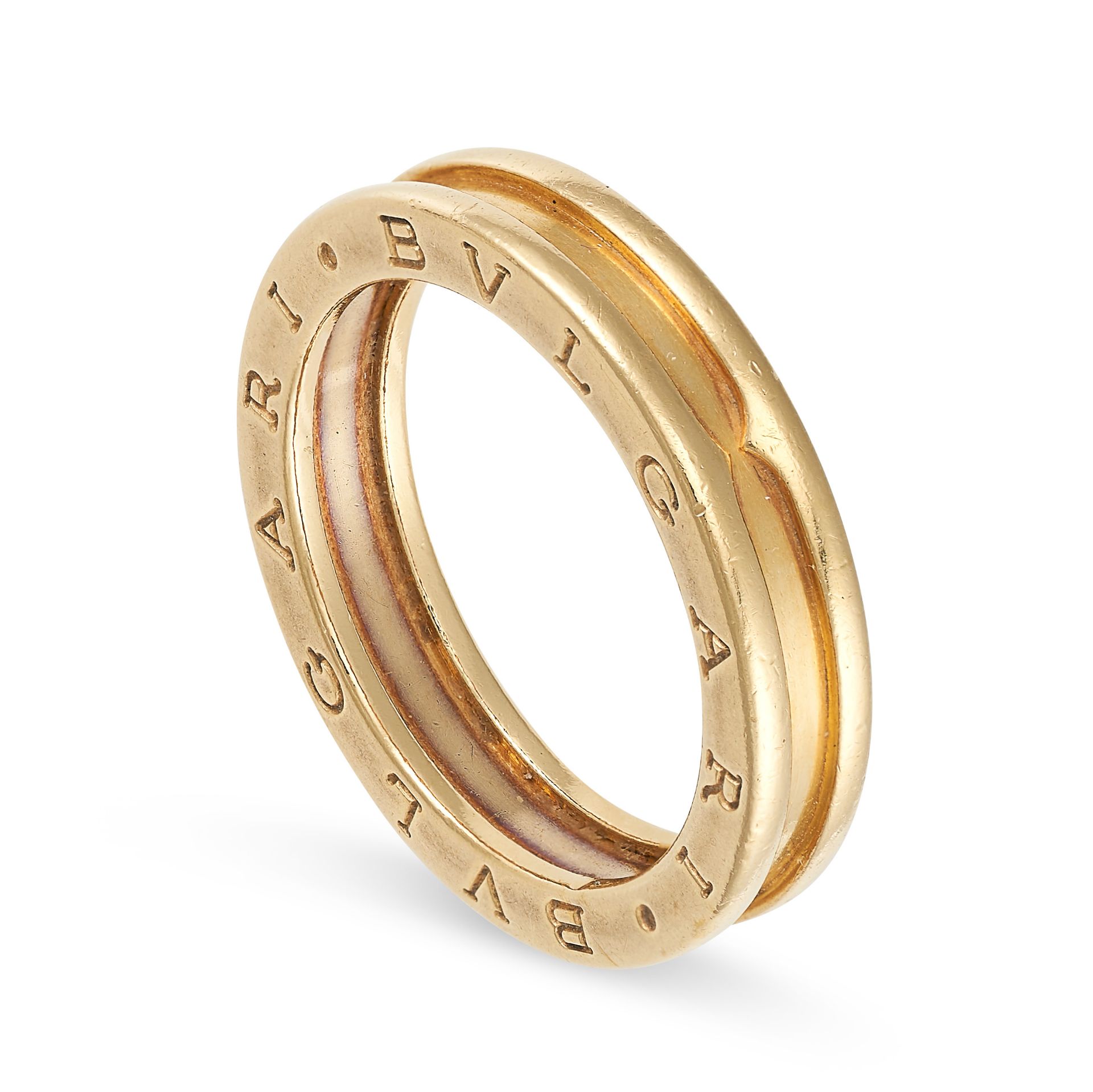 BULGARI, A B.ZERO 1 RING in 18ct yellow gold, the band with engraved lettering 'BVLGARI' to the s...