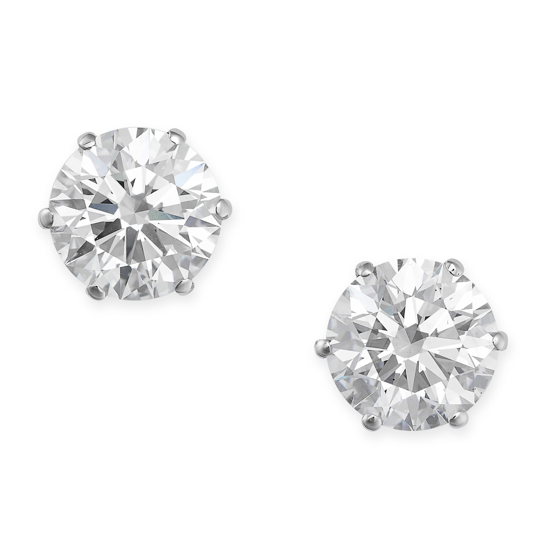 A PAIR OF LAB GROWN DIAMOND STUD EARRINGS in 18ct yellow gold, each set with a round brilliant cu...