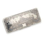 AN ANTIQUE RUSSIAN SILVER AND NIELLO ENAMEL BOX in silver, the rectangular box decorated with nie...