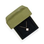 VAN CLEEF & ARPELS, A MOTHER OF PEARL ALHAMBRA PENDANT NECKLACE in 18ct yellow gold, the quatrefo...