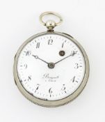 A WHITE METAL OPEN FACE POCKET WATCH, FOR SPARES OR REPAIRS