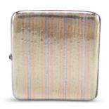 A CONTINENTAL THREE-COLOUR SILVER CIGARETTE CASE