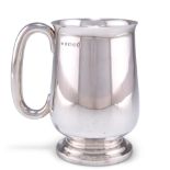 A GEORGE V SILVER PINT MUG