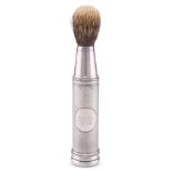 A VICTORIAN SILVER SHAVING BRUSH