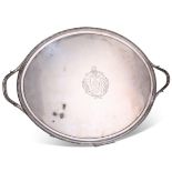 A GEORGE III SILVER TWO-HANDLED TRAY