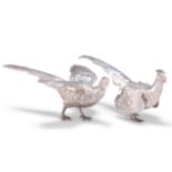 A PAIR OF ELIZABETH II SILVER PHEASANTS