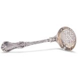 AN EARLY VICTORIAN SILVER SIFTING LADLE