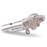 AN ELIZABETH II SILVER DOG WHISTLE