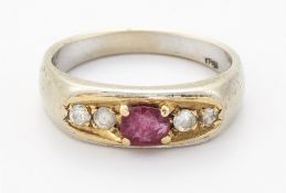 A RUBY AND DIAMOND RING