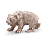 A RUSSIAN CAST SILVER MODEL OF A BEAR