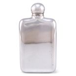 AN EDWARDIAN SILVER HIP FLASK