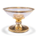 A GERMAN SILVER-GILT AND ROCK CRYSTAL DISH