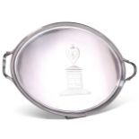 A GEORGE III SILVER TWO-HANDLED TRAY