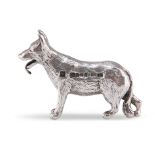 AN ELIZABETH II SILVER MODEL OF AN ALSATIAN