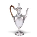 A GEORGE III SILVER COFFEE POT