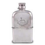 A VICTORIAN SILVER HIP FLASK