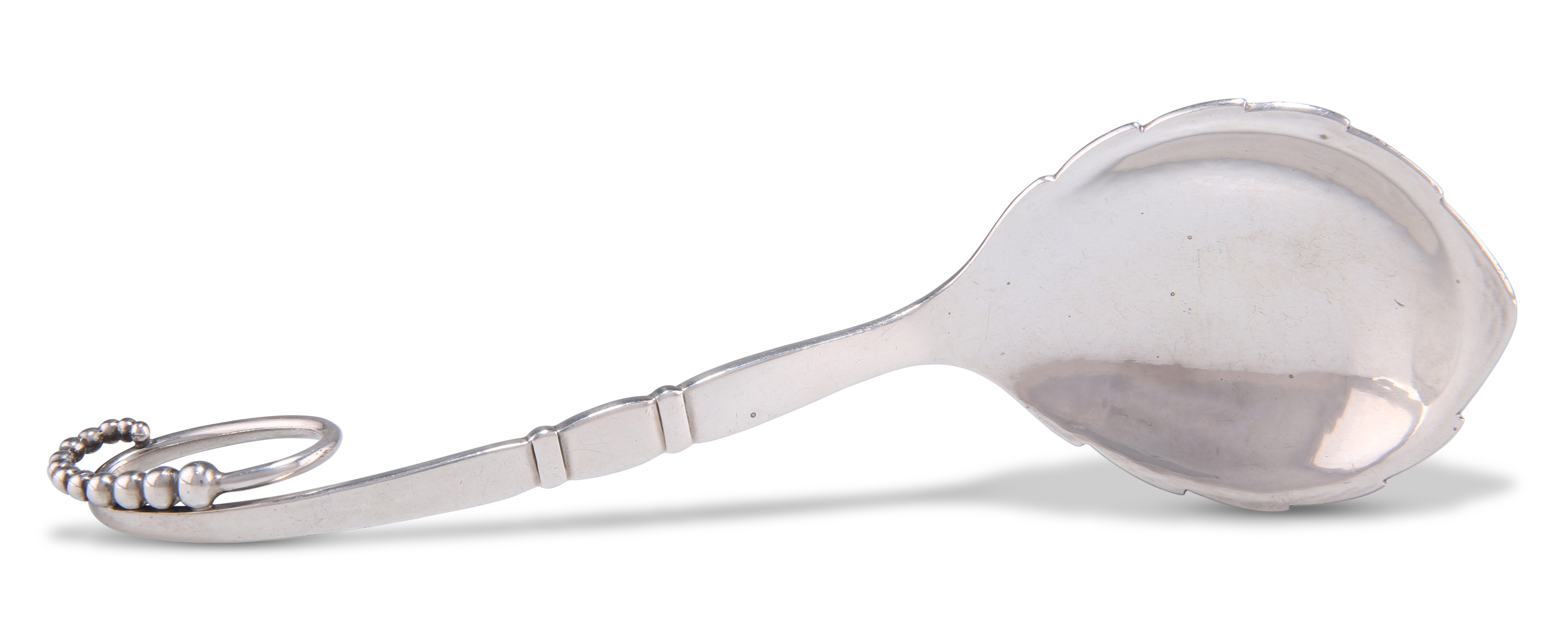 A DANISH STERLING SILVER PRESERVE SPOON