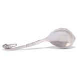 A DANISH STERLING SILVER PRESERVE SPOON