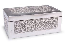 AN INDIAN SILVER CIGARETTE BOX