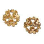 A PAIR OF 9 CARAT GOLD CLUSTER EARRINGS, CIRCA 1970S