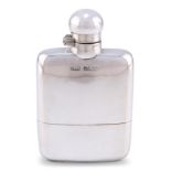 AN EDWARDIAN SILVER HIP FLASK